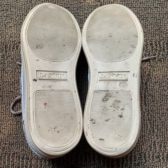 LANVIN Men's Gray Rubberised leather Boat Shoes 10 - Picture 5 of 8